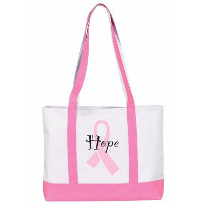 Pink ribbon tote bags hotsell